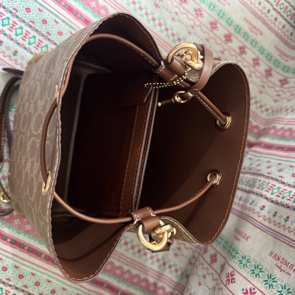 Coach Roan Bucket Bag Signature Canvas Tan/Brown - Picture 10 of 10